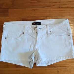 white denim shorts